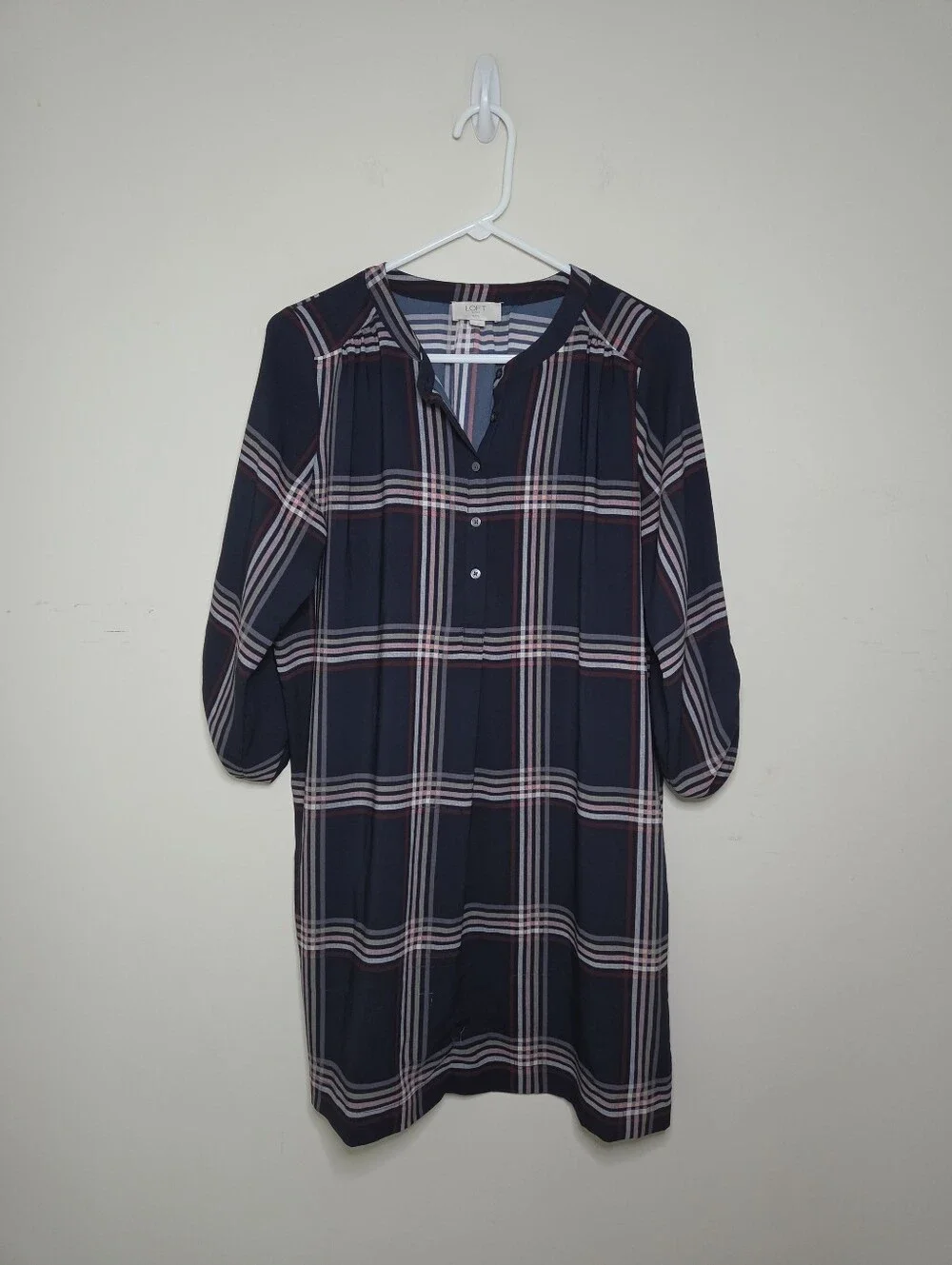 Women's Loft Outlet  Plaid Dress Sz Petite Medium